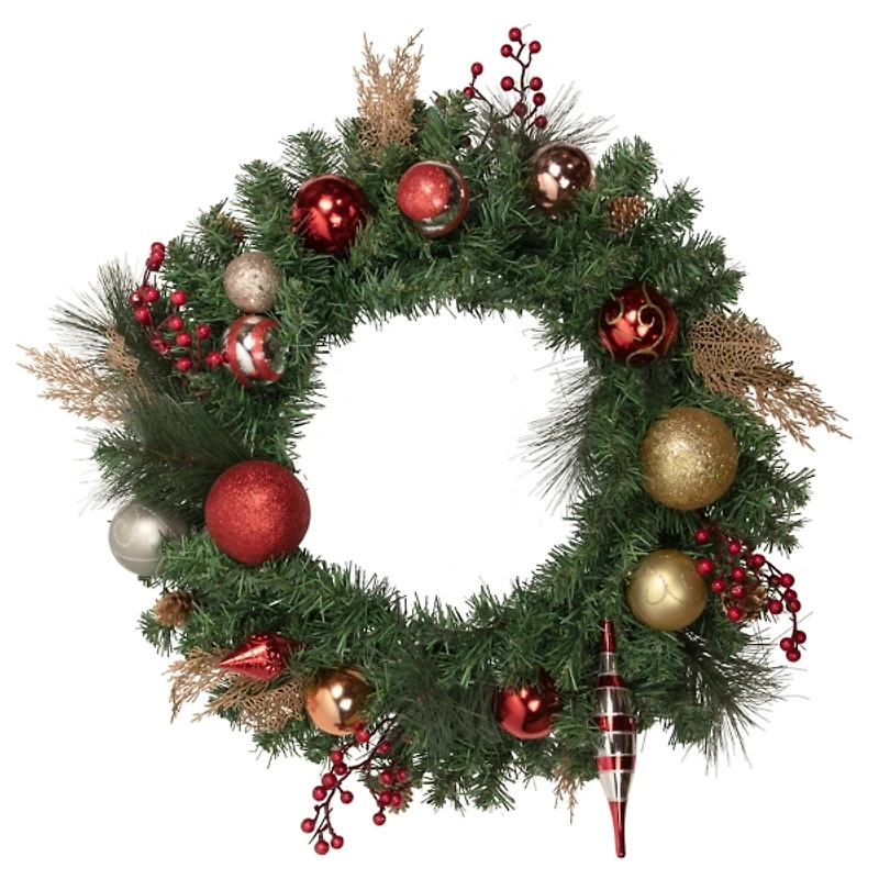 Green Pine with Ornaments Wreath