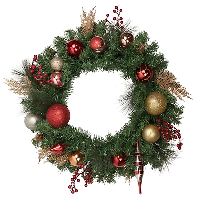 Green Pine with Ornaments Wreath