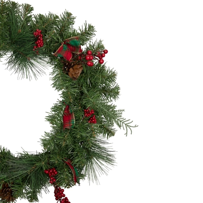 Pine and Berries Ribbon Wreath