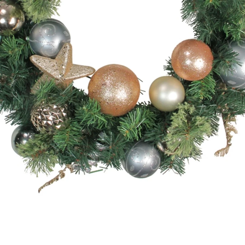 Pine and Star Ornaments Wreath