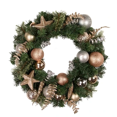 Pine and Star Ornaments Wreath