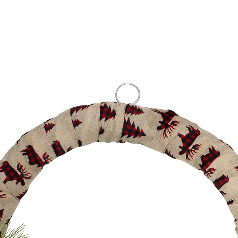 Burlap Buffalo Check Foliage Wreath