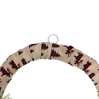 Burlap Buffalo Check Foliage Wreath