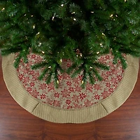 Knit Burlap Poinsettia Tree Skirt