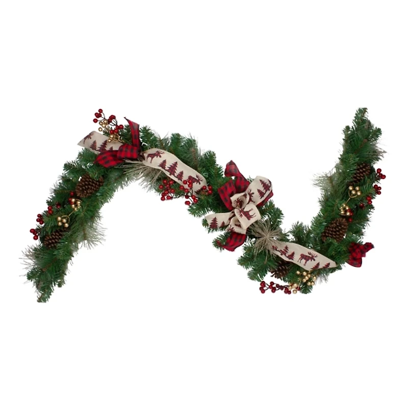 Burlap Buffalo Check Foliage Garland