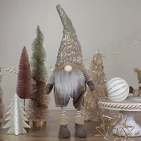 Neutral Fur Striped Standing Gnome