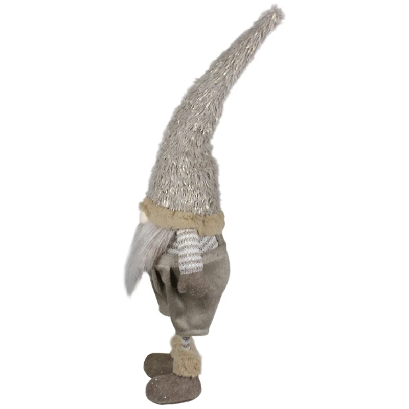 Neutral Fur Striped Standing Gnome
