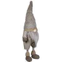 Neutral Fur Striped Standing Gnome