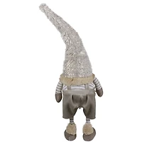 Neutral Fur Striped Standing Gnome