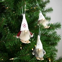 Skiing Gnome Ornaments, Set of 3