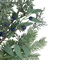 Frosted Foliage and Blueberries Wreath