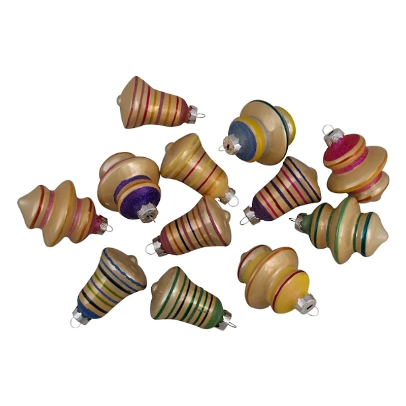 Purple Gold Finial and Bell 12-pc. Ornament Set