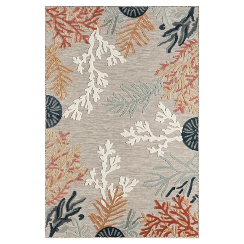 Beige Coral Reef Area Rug, 5x7