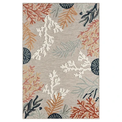 Beige Coral Reef Area Rug, 5x7
