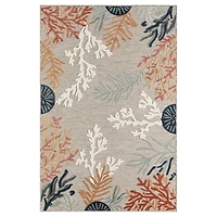 Beige Coral Reef Area Rug, 5x7
