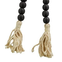 Black Wood Beaded Tassel Garland