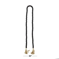 Black Wood Beaded Tassel Garland