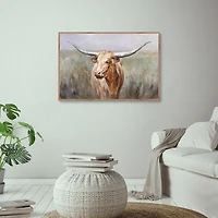 Big Sky Longhorn Framed Canvas Art Print