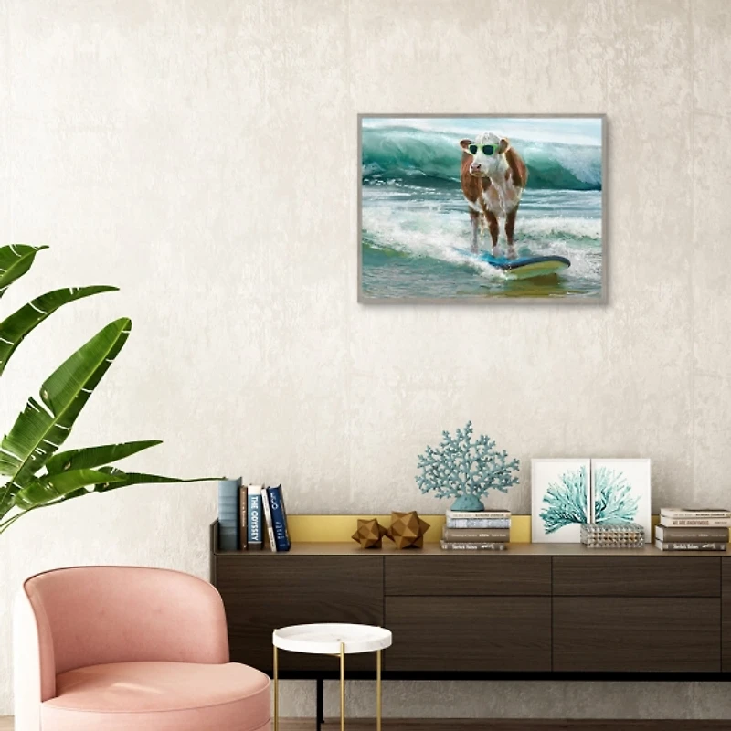 Surf & Turf Framed Canvas Art Print