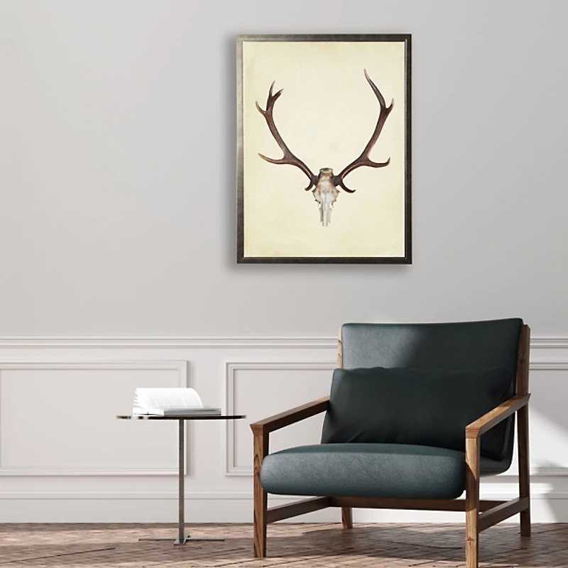 Antler in Pewter Framed Art Print