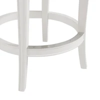 White and Gray Faux Leather Swivel Counter Stool