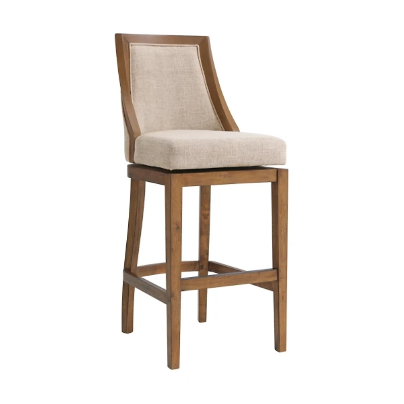 Sandy Beige Swivel Square Bar Stool