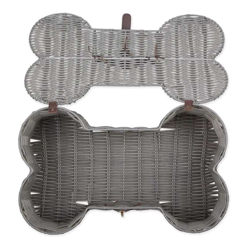 Gray Woven Bone Shaped Basket, 17 in.