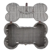 Gray Woven Bone Shaped Basket, 17 in.