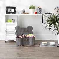 Gray Woven Bone Shaped Basket, 17 in.