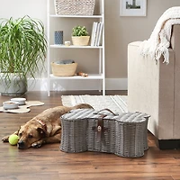 Gray Woven Bone Shaped Basket, 21 in.