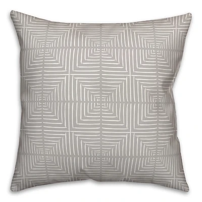 Gray Geometric Indoor/Outdoor Pillow