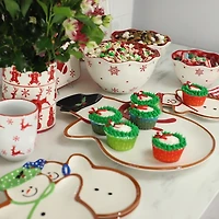 Red and White Nesting Christmas Bowls, Set of 3