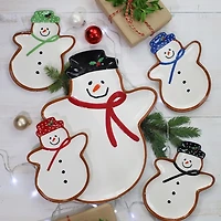 Assorted Snowman Christmas Plates, Set of 4