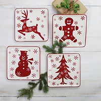 Christmas Character Salad Plates, Set of 4