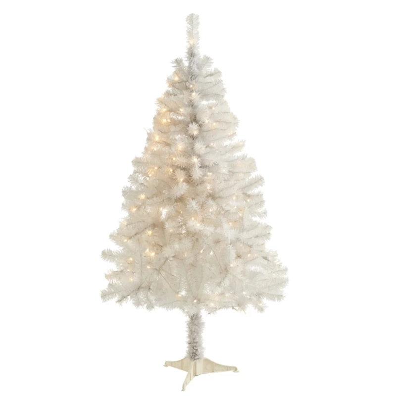 5 ft. Clear Pre-Lit White Christmas Tree