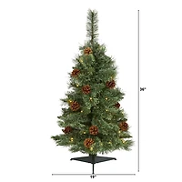 3 ft. Pre-Lit Mountain Pine Christmas Tree