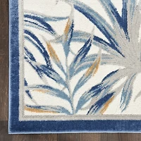 Blue Grand Leaf Coastal Area Rug, 5x7