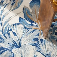 Blue Grand Leaf Coastal Area Rug, 5x7