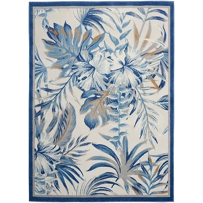 Blue Grand Leaf Coastal Area Rug, 5x7