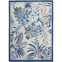 Blue Grand Leaf Coastal Area Rug, 5x7