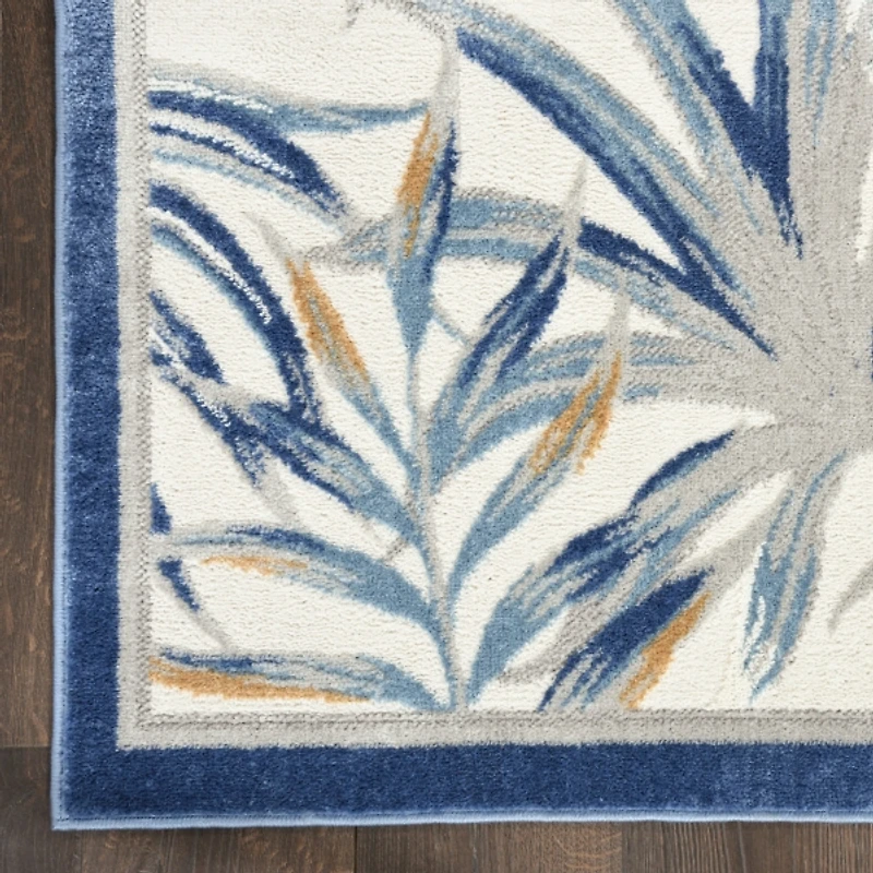 Blue Grand Leaf Coastal Area Rug, 7x9