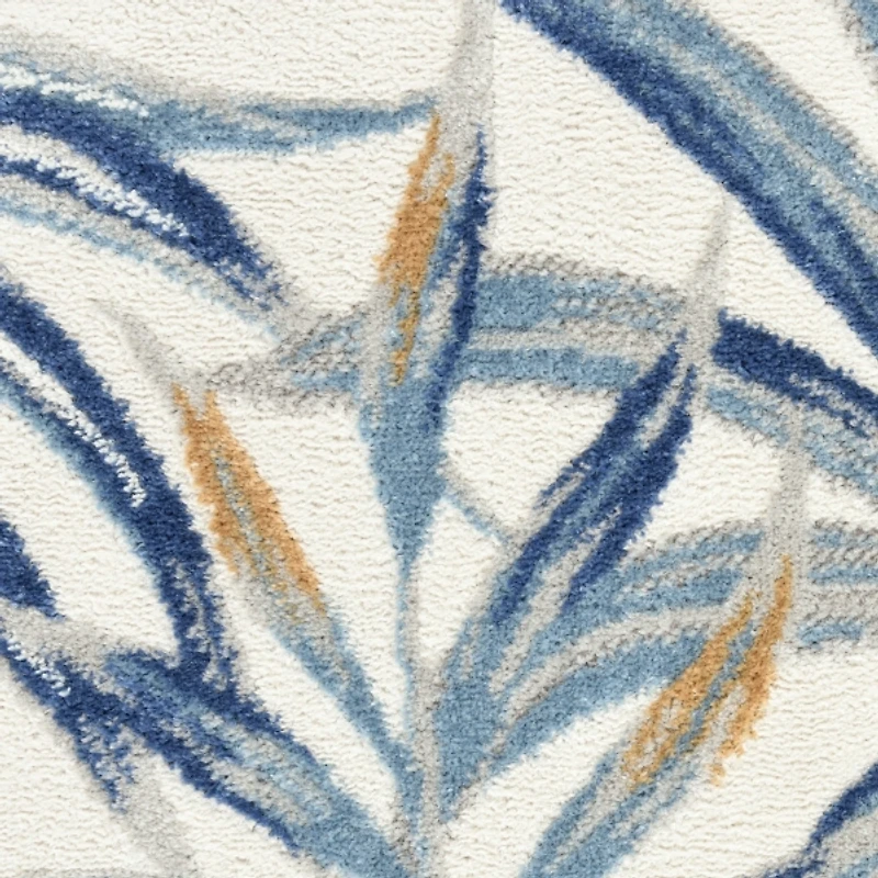 Blue Grand Leaf Coastal Area Rug, 7x9