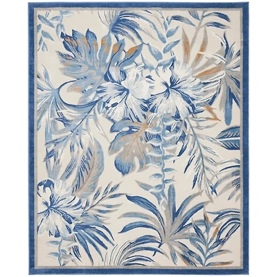 Blue Grand Leaf Coastal Area Rug, 7x9