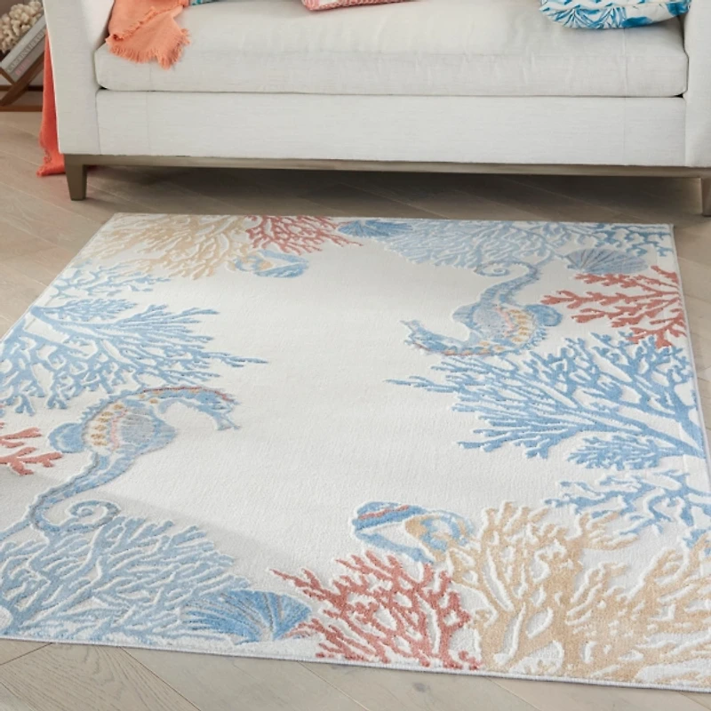 Ivory Underwater Paradise Area Rug