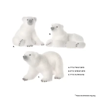 Polar Bear Cub Figurines, Set of 3