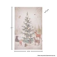 Pre-Lit Woodland Christmas Tree Canvas Art Print