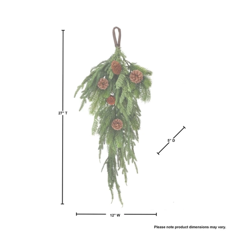 Norfolk Spruce and Juniper Teardrop Swag