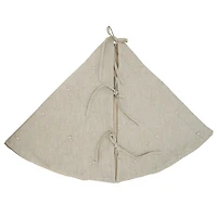 Beige Linen Diamond Stitched Tree Skirt