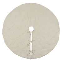 Beige Linen Diamond Stitched Tree Skirt