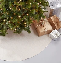 Simple Beige Linen Blend Tree Skirt, 72 in.